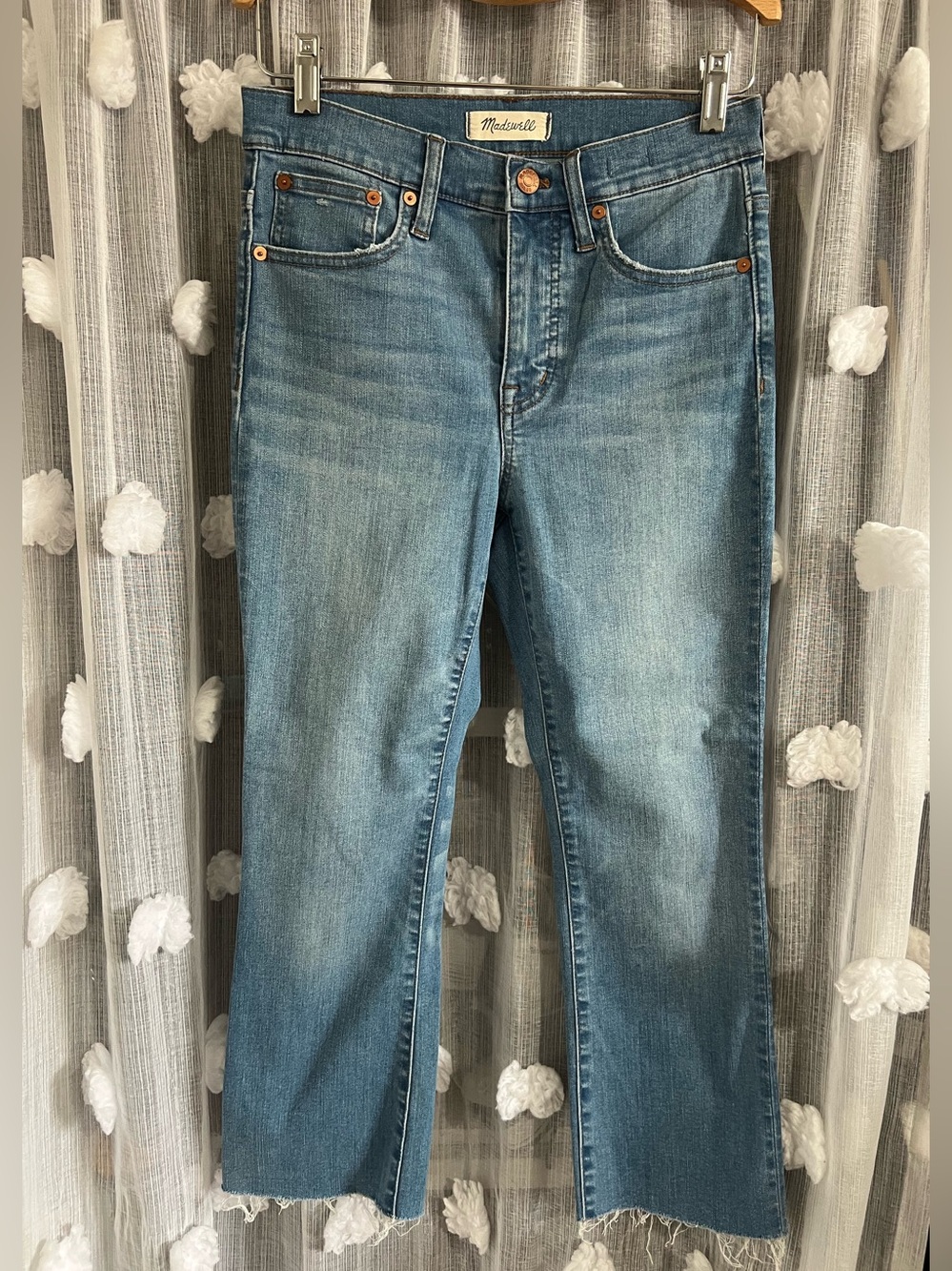Madewell Mid-Rise Cropped Straight Jeans in Medium Blue Wash